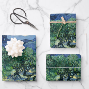 Van Gogh De olijfbomen landschapschildering Inpakpapier Vel
