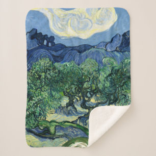 Van Gogh De olijfbomen landschapschildering Sherpa Deken