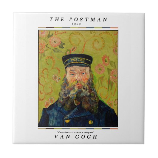 Van Gogh | De postbode Tegeltje (Voorkant)