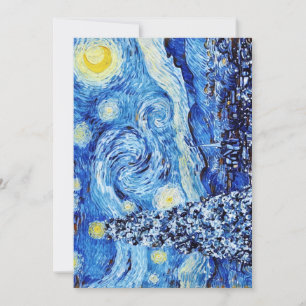 Van Gogh - De sterrenhemel - Witte Kerst Bedankkaart