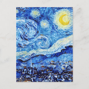Van Gogh - De sterrenhemel - Witte kerst Briefkaart