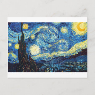 van gogh de sterrennacht 1889 Vintage Kunst Briefkaart