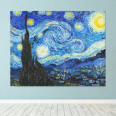 Van Gogh - De sterrennacht Canvas Afdruk (Insitu (Houten vloer))