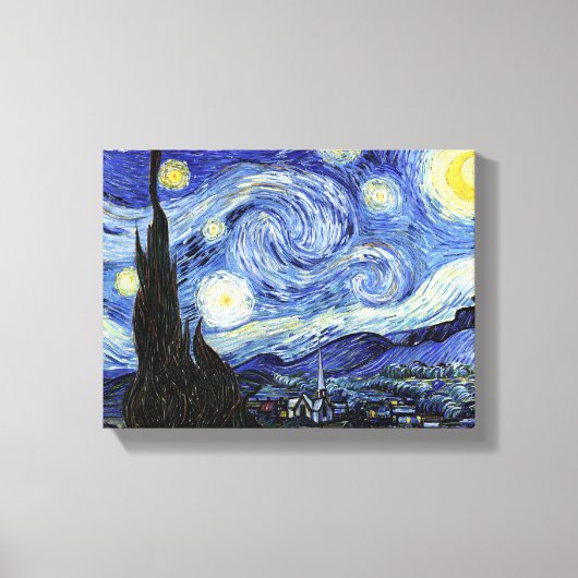 Van Gogh De Sterrennacht Canvas Afdruk (Voorkant)