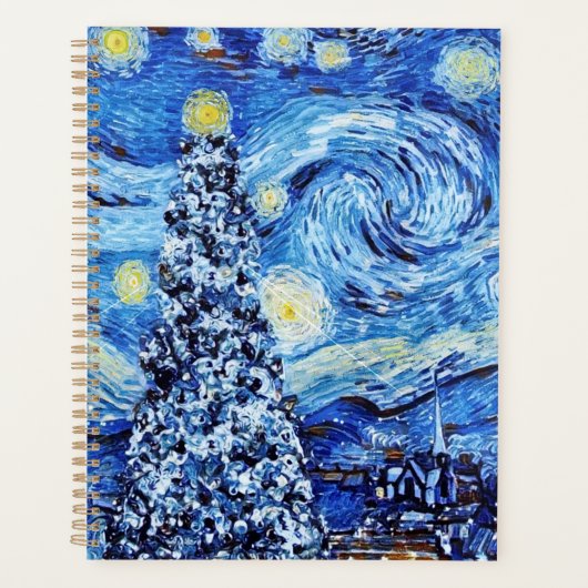 Van Gogh - de Sterrennacht - Witte kerstpost Planner (Voorkant)