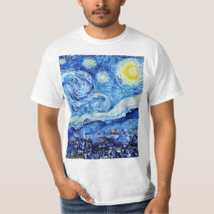Van Gogh - de Sterrennacht - Witte kerstpost T-shirt