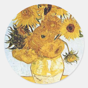 Van Gogh De Vaas met 12 Zonnebloemen Sticker