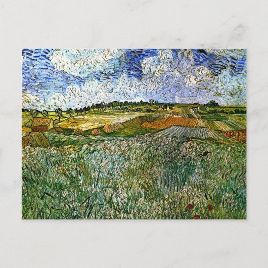 Van Gogh - De vlakte bij Auvers Briefkaart (Voorkant)