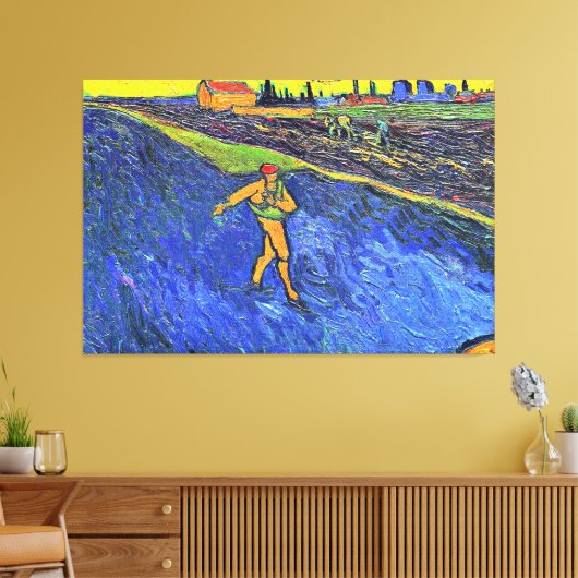 Van Gogh - De zaaier, beroemd schilderij, Canvas Afdruk (Insitu (Woonkamer))