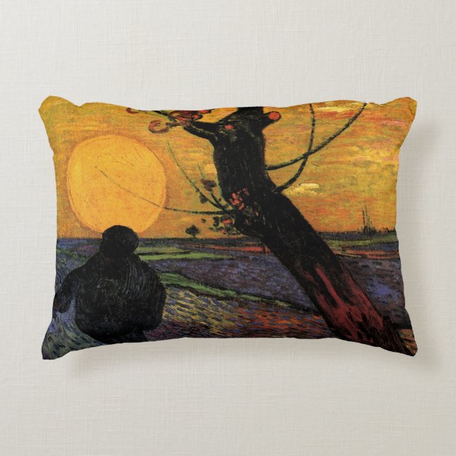 Van Gogh; De Zaaier, Oude Boer Accent Kussen (Voorkant)