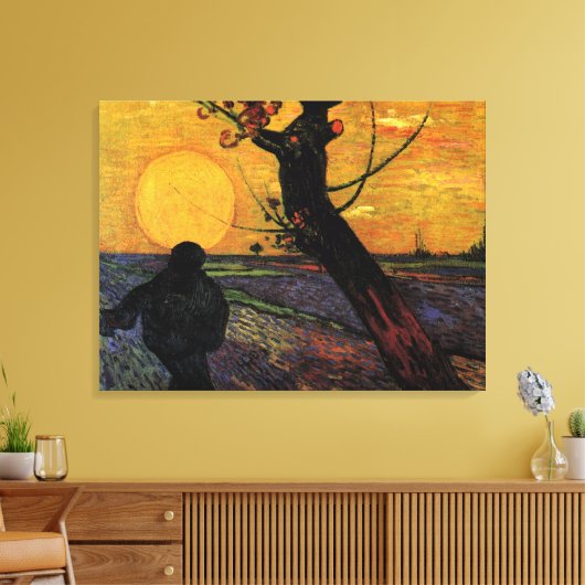 Van Gogh; De Zaaier, Oude Boer Canvas Afdruk (Insitu (Woonkamer))
