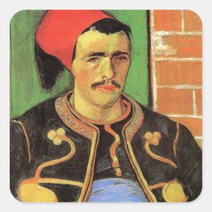 Van Gogh, De Zouave, Vintage Impressionisme Kunst Vierkante Sticker