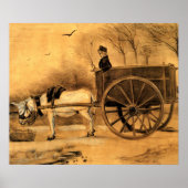 Van Gogh - Donkey and Cart Poster (Voorkant)