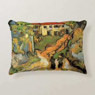 Van Gogh Dorpsstraat en trappen Auvers, Figuren Accent Kussen