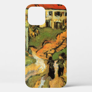 Van Gogh dorpsstraat en trappen Auvers, figuren iPhone 12 Hoesje