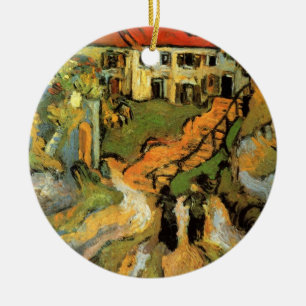 Van Gogh dorpsstraat en trappen Auvers, figuren Keramisch Ornament