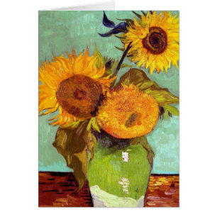 Van Gogh - Drie zonnebloemen in een vaas - fijne k