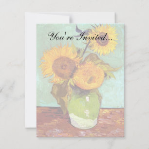 Van Gogh - Drie zonnebloemen in een vaas - Fijne K Kaart
