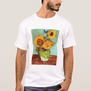 Van Gogh - Drie zonnebloemen in een vaas - Fijne K T-shirt