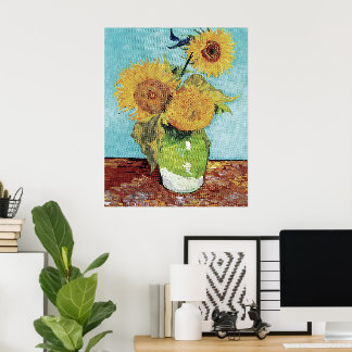 Van Gogh Drie Zonnebloemen Origineel Kunst Meester Poster