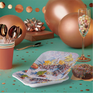 Van Gogh - druiven, luiers, peren en appelen, Papieren Bordje