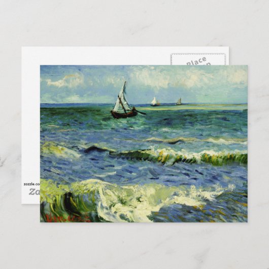 Van Gogh - een Gevist boot in Zee Briefkaart (Voorkant / Achterkant)