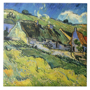 Van Gogh - Een groepje hutten Tegeltje