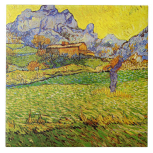 Van Gogh - Een weide in de bergen Tegeltje