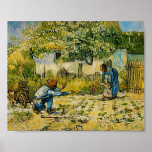 Van Gogh - Eerste stappen (na Millet) Poster