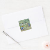 Van Gogh eerste stappen schilderen Vierkante Sticker (Envelop)