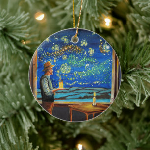 Van Gogh en de nachtelijke vuurgevechten Keramisch Ornament
