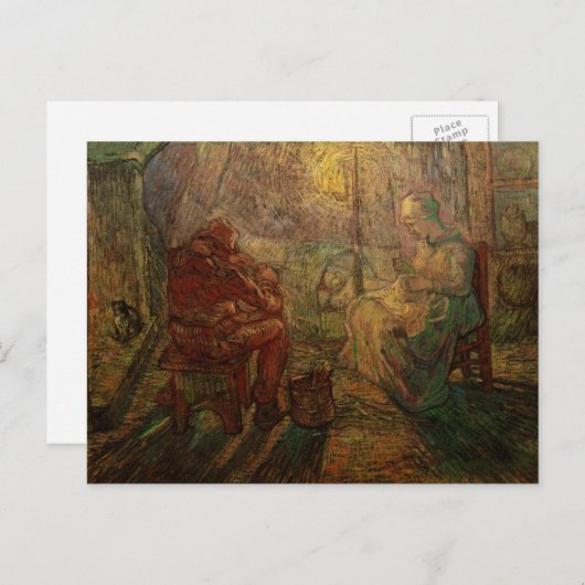 Van Gogh Evening: Het horloge, het impressionisme Briefkaart (Voorkant / Achterkant)