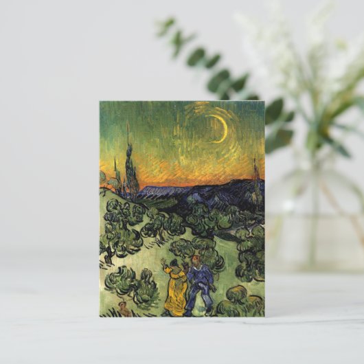 Van Gogh: Evening Promenade Briefkaart (Staand voorkant)