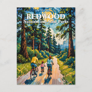 Van Gogh Familie Fietsrit Redwood National Park Briefkaart