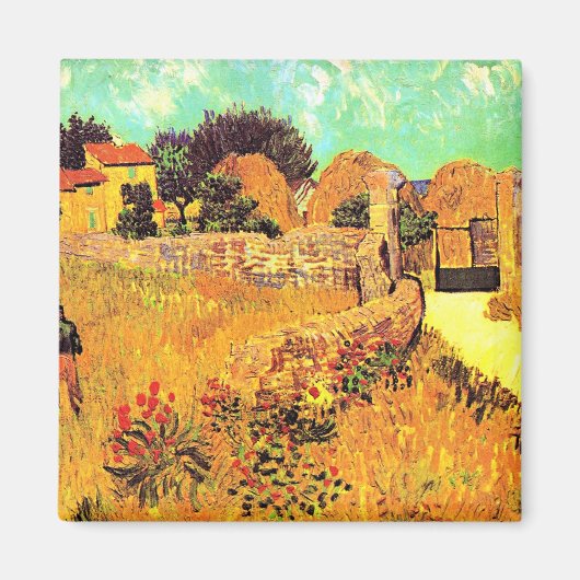 Van Gogh - Farmhouse in Provence Magneet (Voorkant)