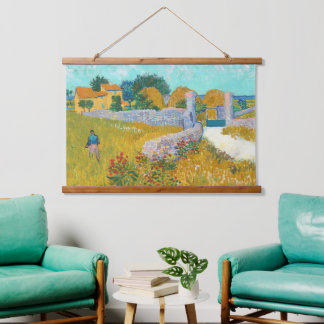 Van Gogh Farmhouse in Provence Old Art Wood Wall Hangend Wandkleed