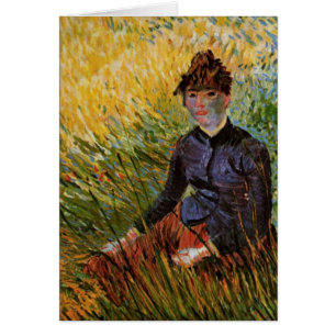 Van Gogh ; Femme assise en herbe, Art Vintage