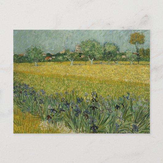 Van Gogh Field met bloemen in de buurt Briefkaart (Voorkant)