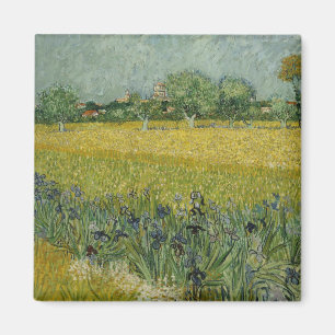 Van Gogh Field met bloemen in de buurt Magneet