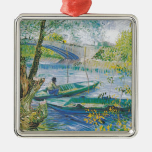 Van Gogh Fishermen en boten in Pont DE Clichy Metalen Ornament