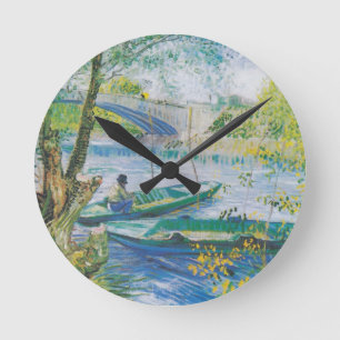 Van Gogh Fishermen en boten in Pont DE Clichy Ronde Klok
