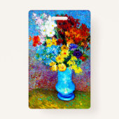 Van Gogh Flowers in een Blue Vase Badge (Achterkant)