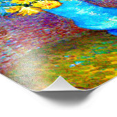 Van Gogh Flowers in een Blue Vase Foto Afdruk (Hoek)