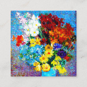 Van Gogh Flowers in een Blue Vase Informatiekaartje