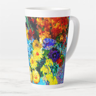 Van Gogh Flowers in een Blue Vase Latte Mok