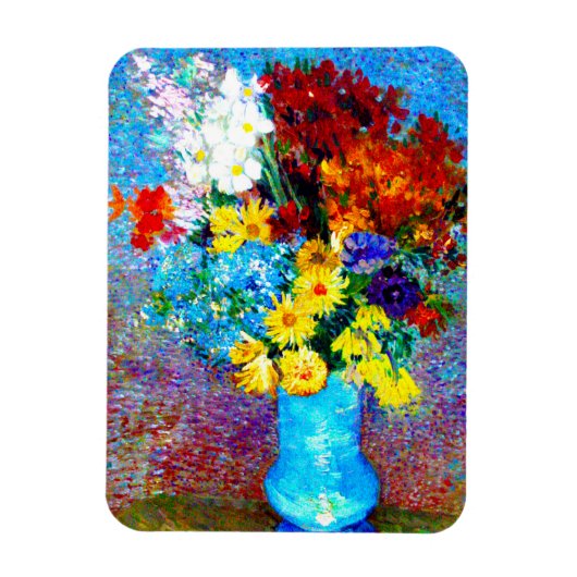 Van Gogh Flowers in een Blue Vase Magneet (Verticaal)