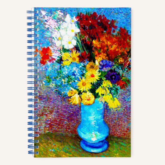 Van Gogh Flowers in een Blue Vase Notitieboek (Voorkant)