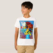 Van Gogh Flowers in een Blue Vase T-shirt (Voorkant volledig)