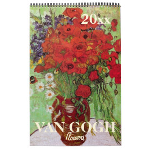 Van Gogh Flowers met Irises, Zonnebloemen, Poppies Kalender