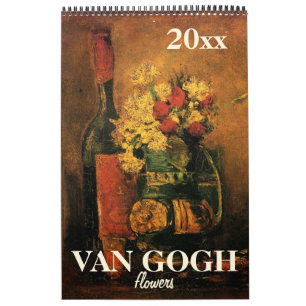 Van Gogh Flowers met papavers, Irises, zonnebloeme Kalender